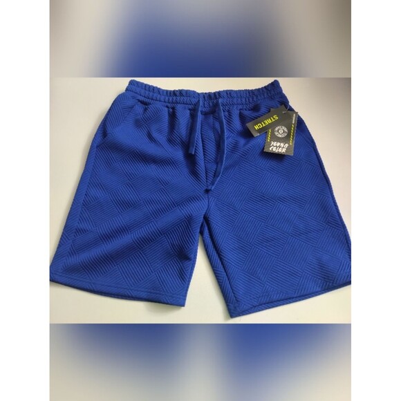 Unbranded Other - Young Color Men's Blue Stretch Athletic Shorts Size M New